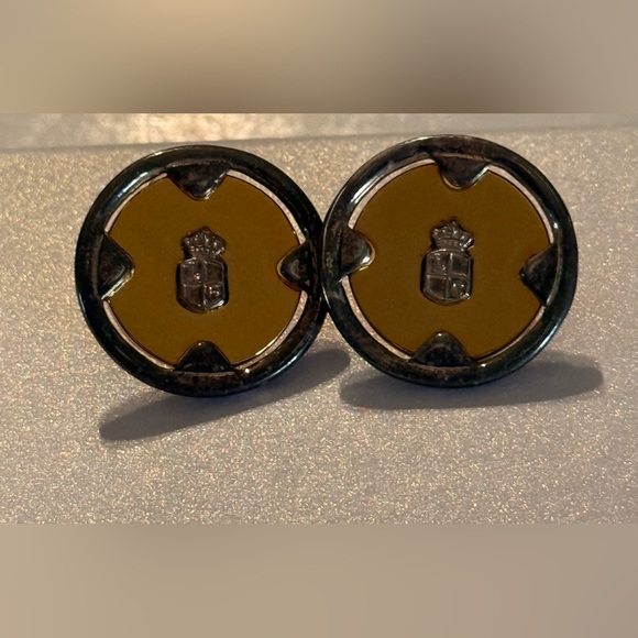 Vintage Liz Claiborne Gold Tone Pierced Earrings Signed Posts Round - Picture 8 of 11